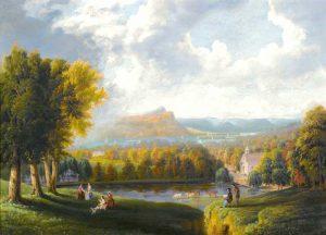 Dolina rzeki Hudson, Nowy Jork, Robert Havell, 1866.