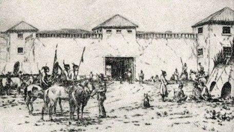 Indianie przed fortem Laramie