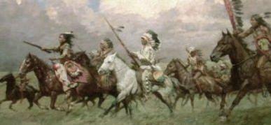 Atak wojownikow Lakota Siuksow
