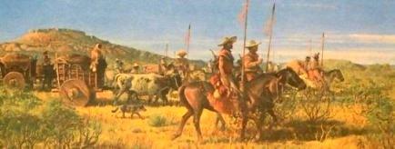 Comancheros opuszczaja gorzysty Nowy Meksyk. 
Celem ich wyprawy jest plaska jak stol rownina 
Llano Estacado.