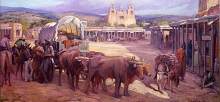 Karawana handlarzy amerykanskich 
w meksykanskim Santa Fe.