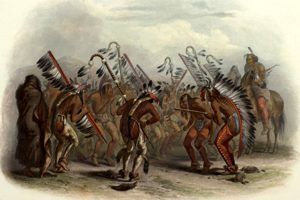 Taniec Indian Mandan - Karl Bodmer