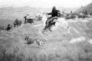 Spotkanie traperw, 1904, Frederic Remington